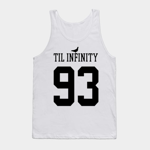 93 til infinity Sports Jersey Number Tank Top by StrictlyDesigns